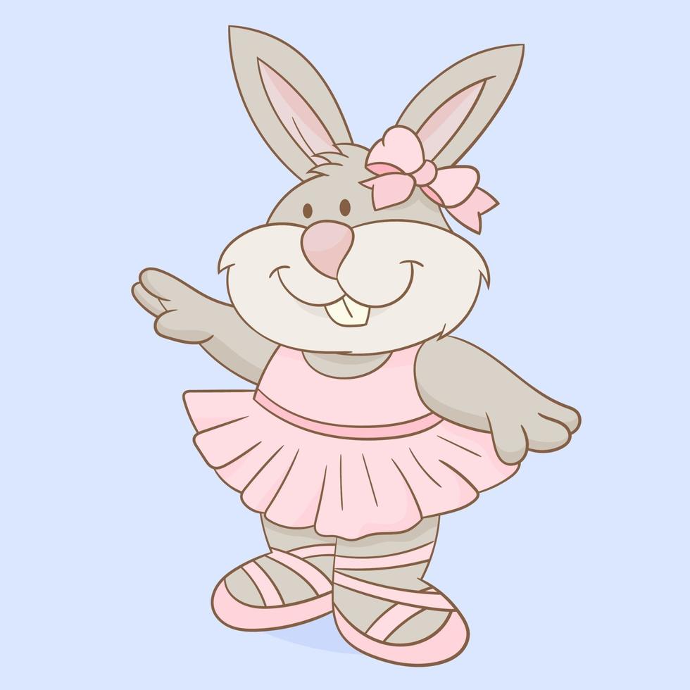 Cute ballerina bunny vector