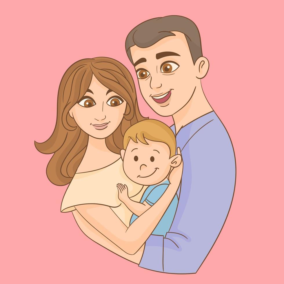 familia feliz juntos vector