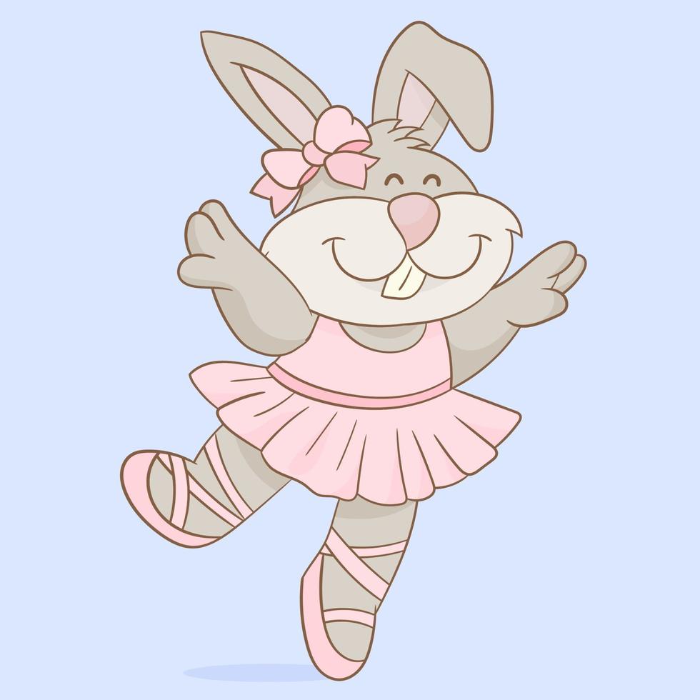 Cute bunny ballerina vector