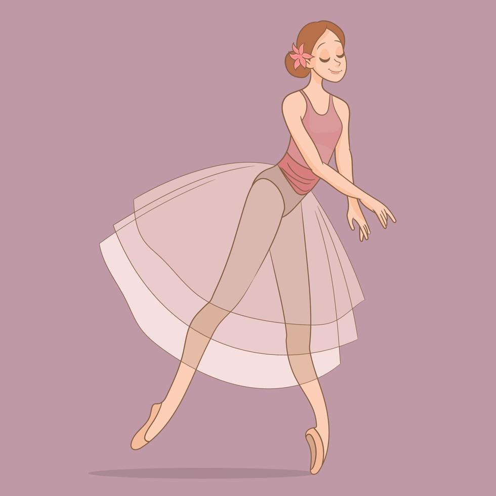 bailarina bailando en vestido rosa vector