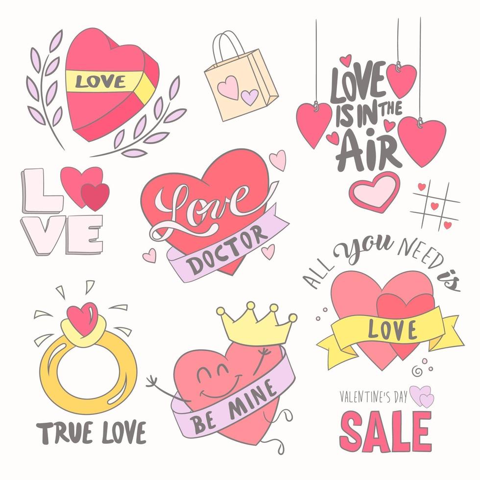 Set of Valentines day vector