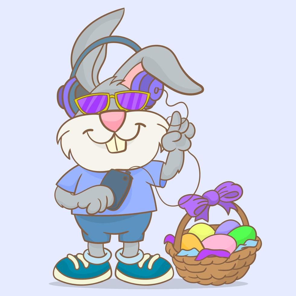 Easter Bunny hipster vector