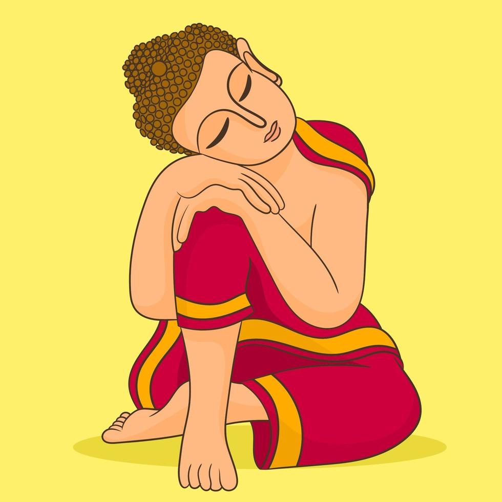 Colorful sleeping Buddha vector