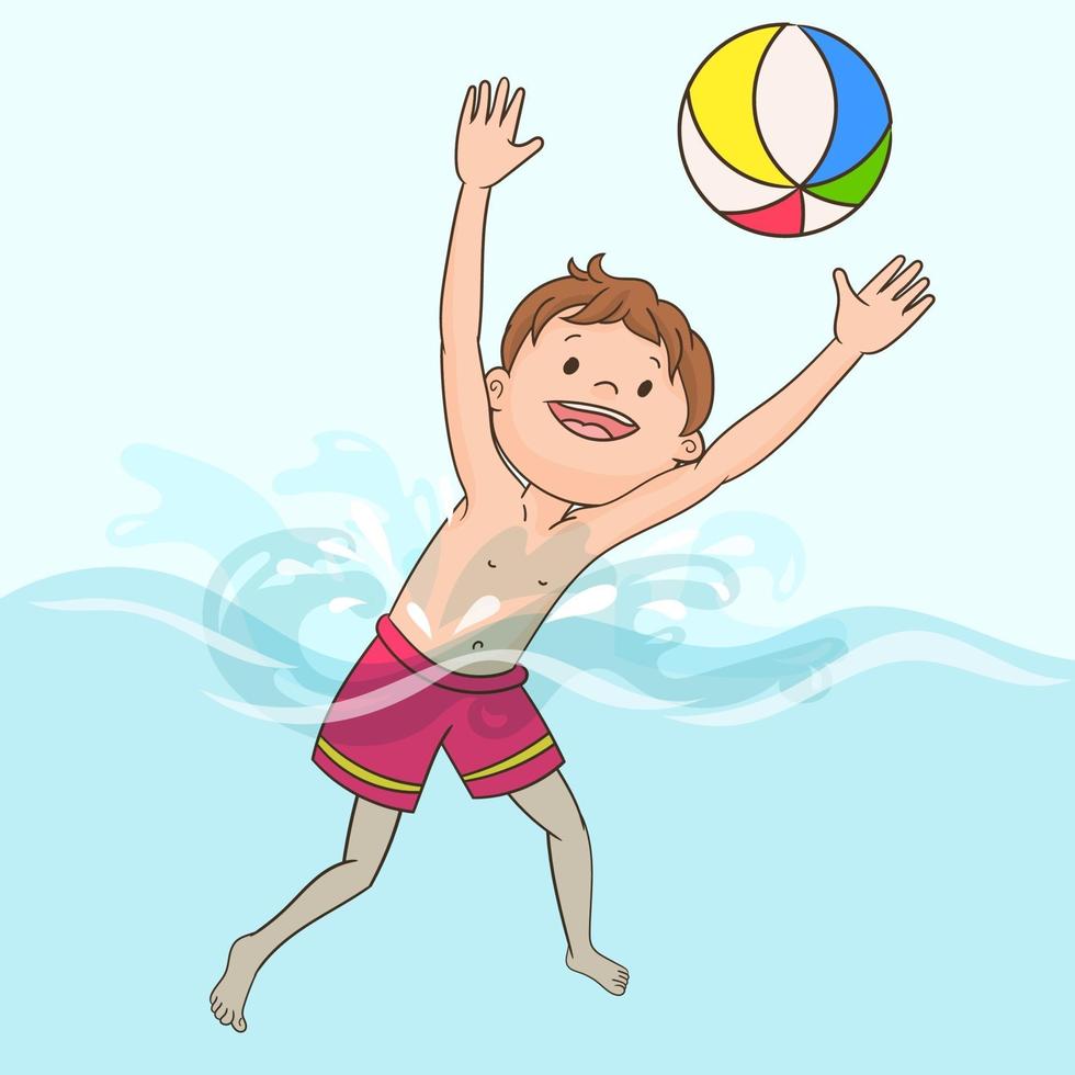 Boy playing ball vector