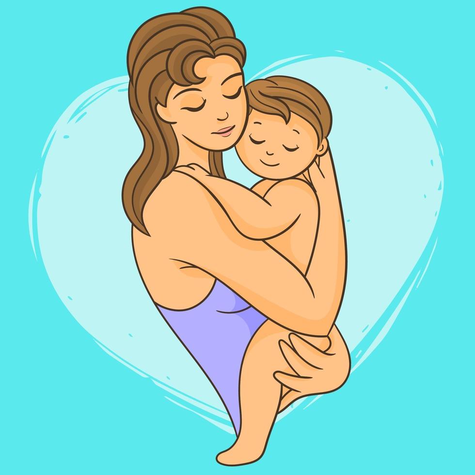 Mother with her newborn baby vector
