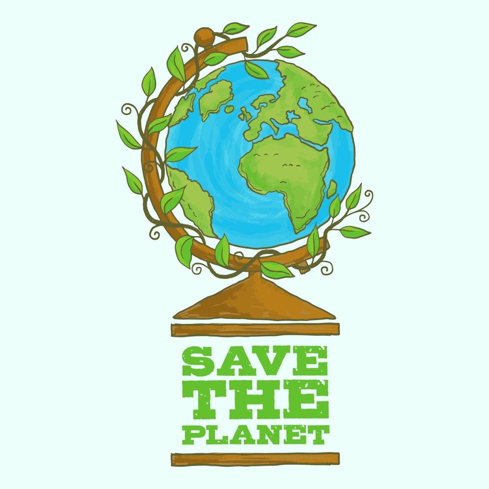 Save our planet earth poster vector