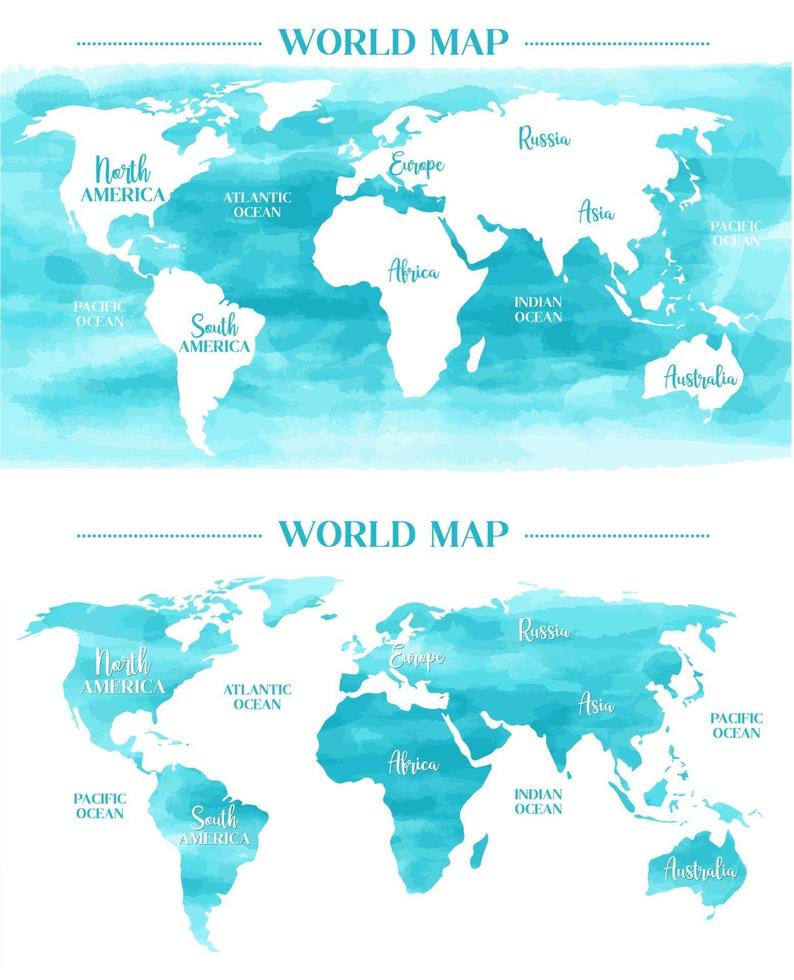 World map blue vector