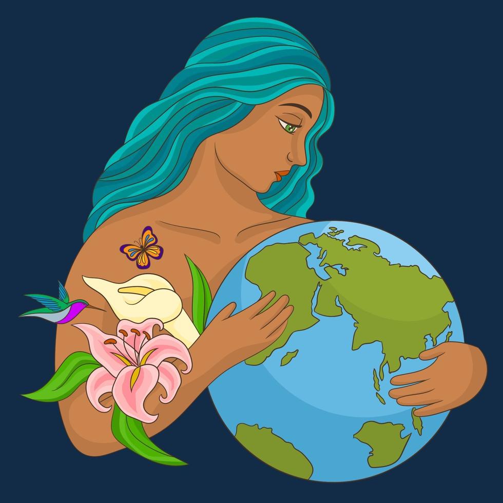 Mother earth day character vector