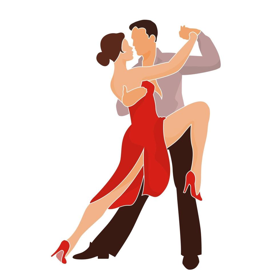 Argentine tango couple posing vector
