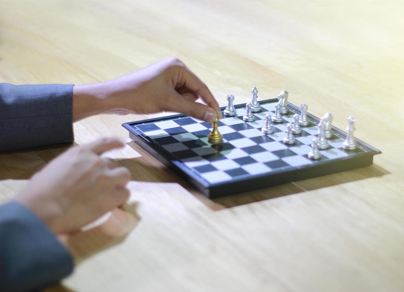 Person playing chess photo