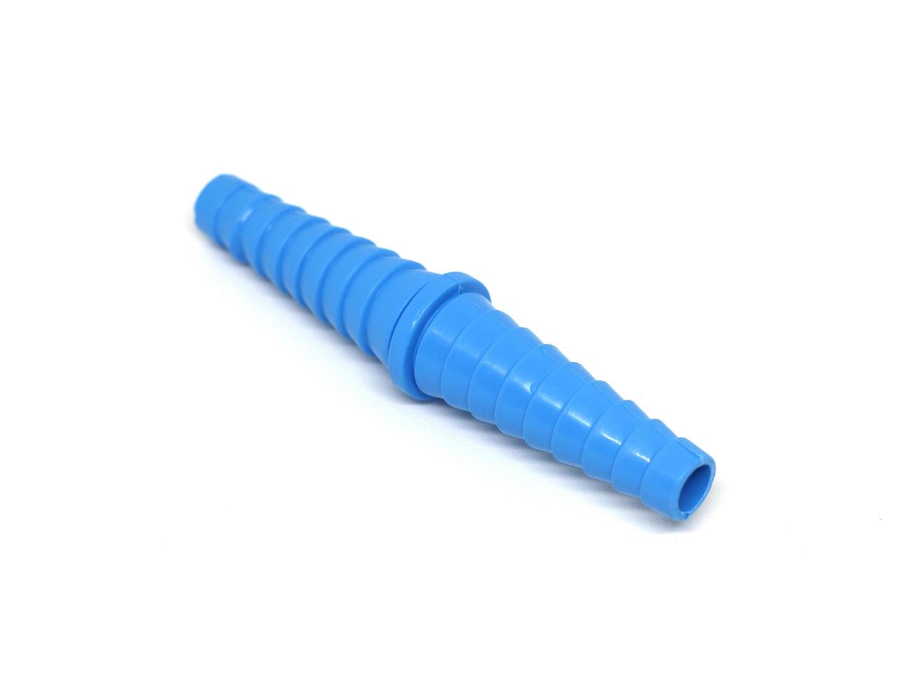 Blue PVC rubber hose pipe connection photo