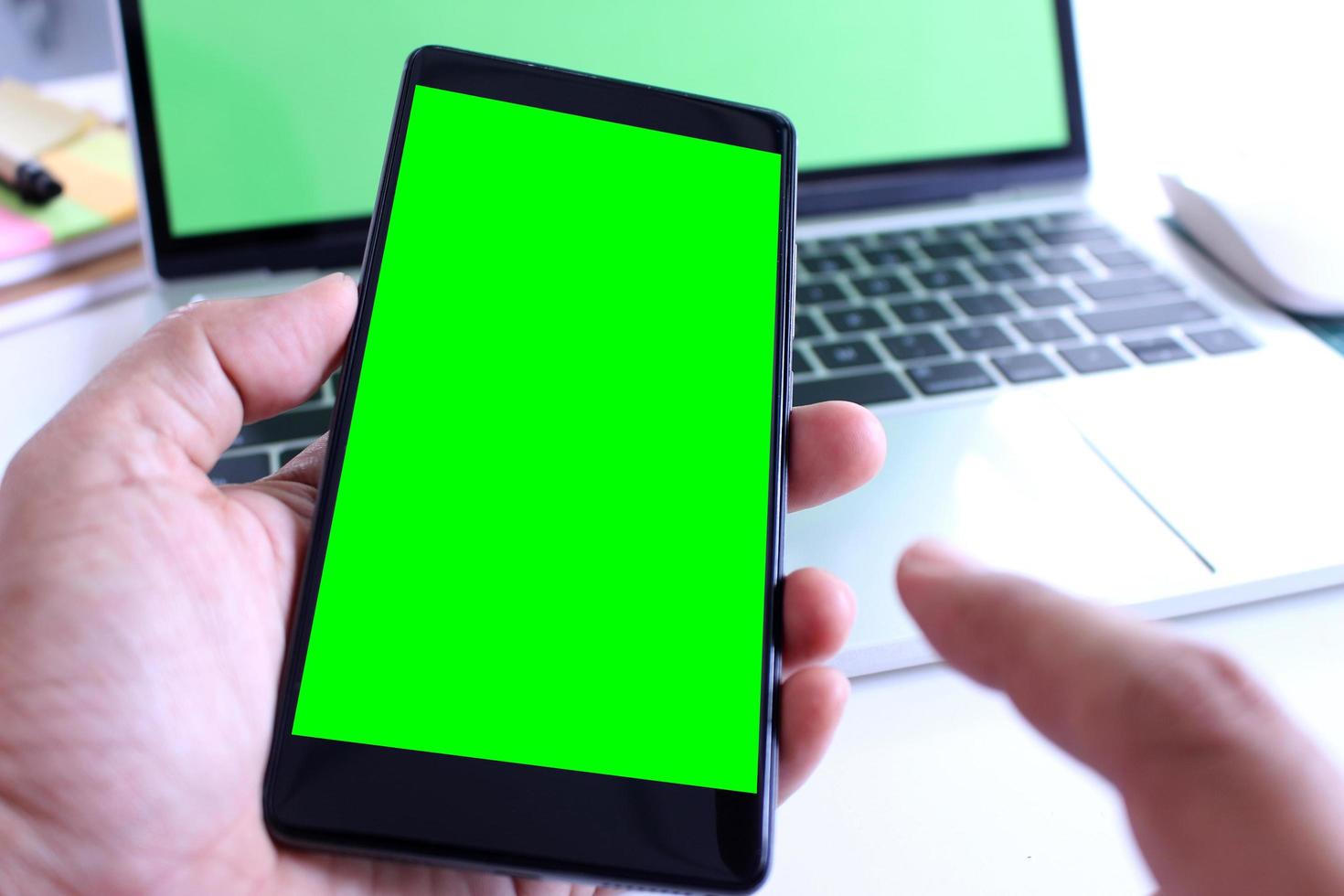 Smartphone and laptop mock-up photo