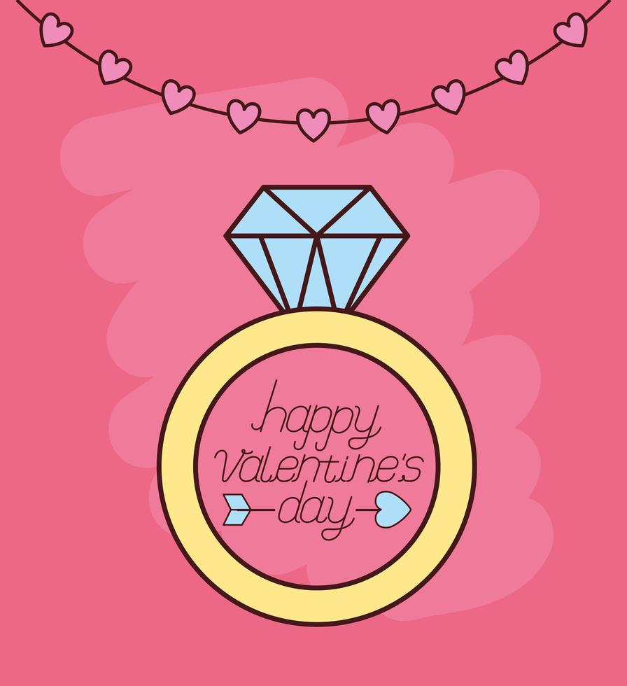 valentines day celebration with proposal ring vector