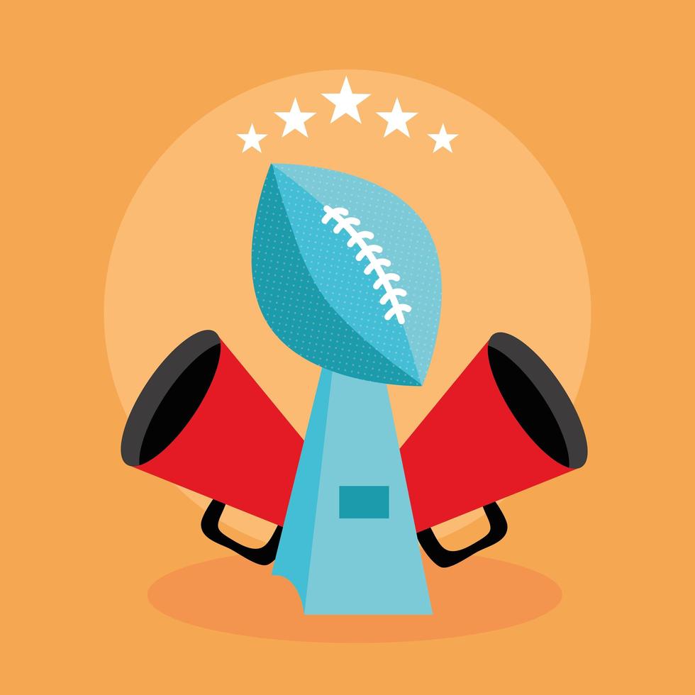 American football sport poster with trophy vector