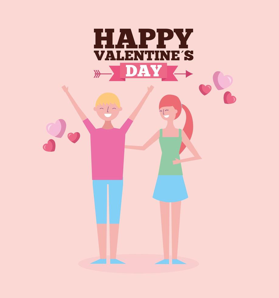 Valentine's day celebration with lovers vector
