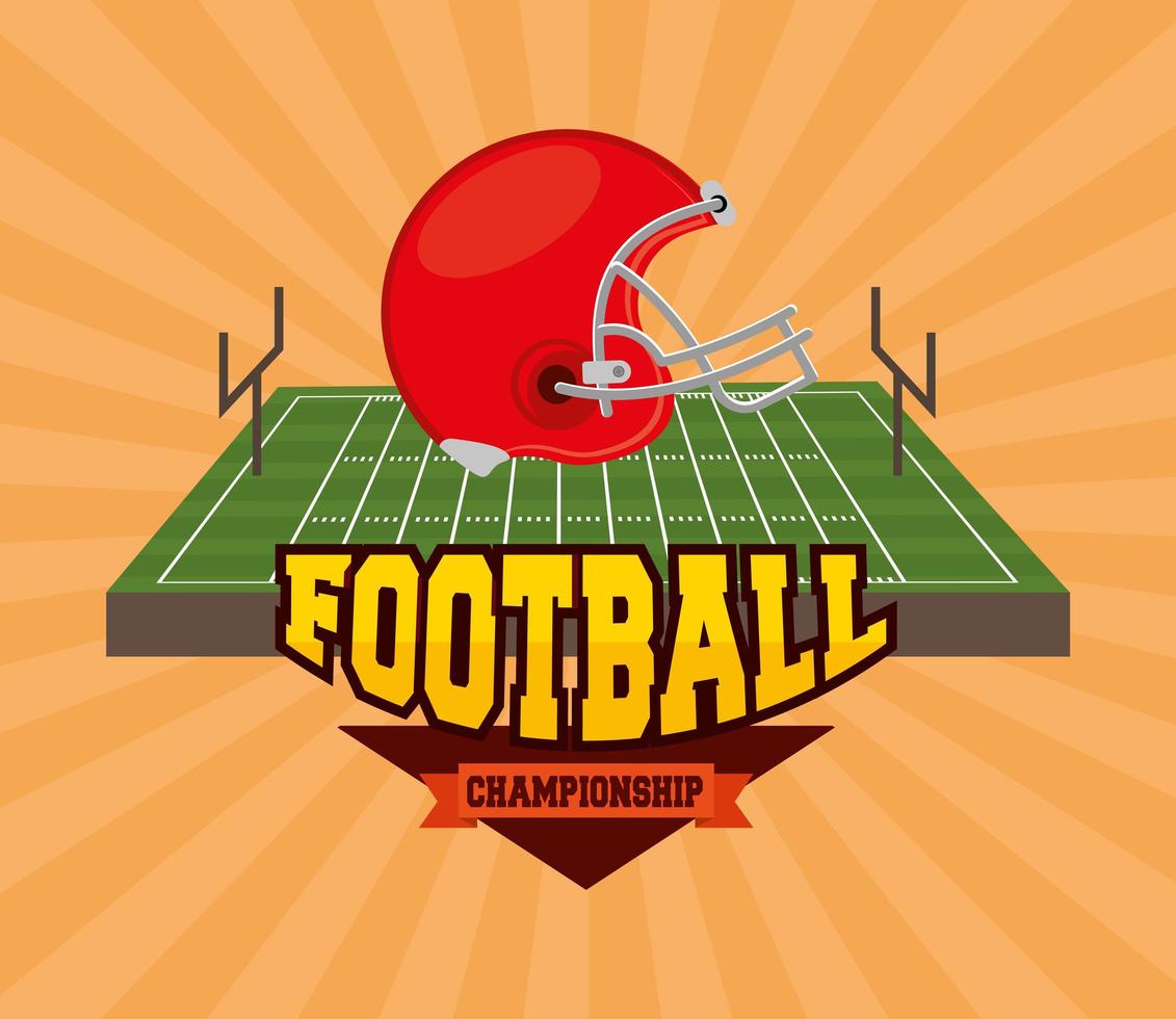 american football sport poster with helmet vector