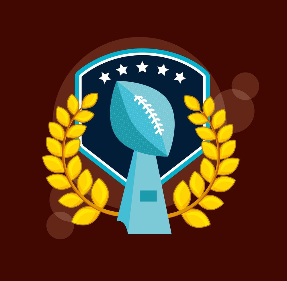 American football sport poster with trophy vector