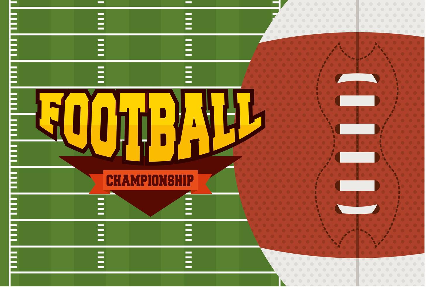American football sport banner with ball vector