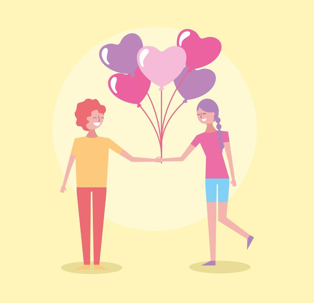 Valentine's day celebration with lovers vector