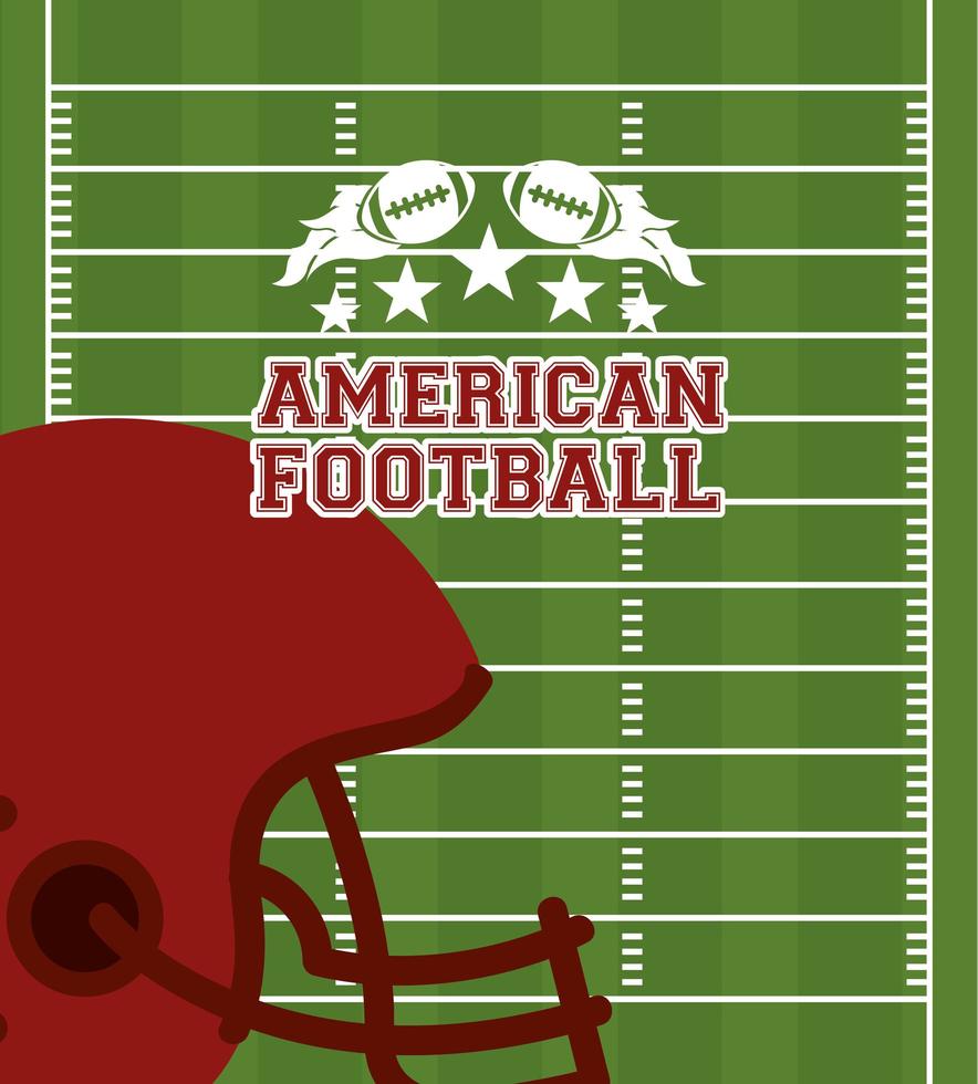 american football sport poster with helmet vector