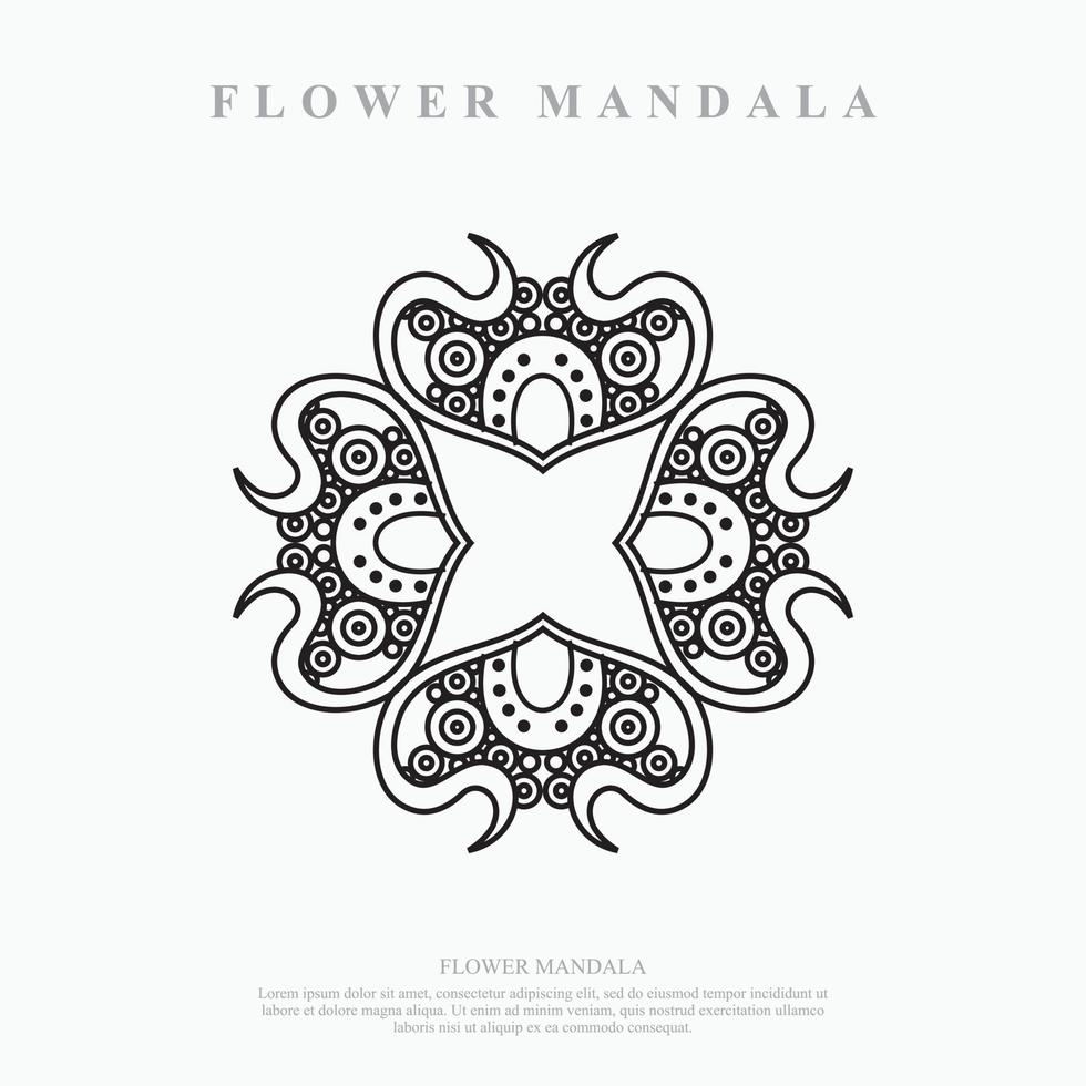 mandala de flores. elementos decorativos vintage. patrón oriental, ilustración vectorial. vector