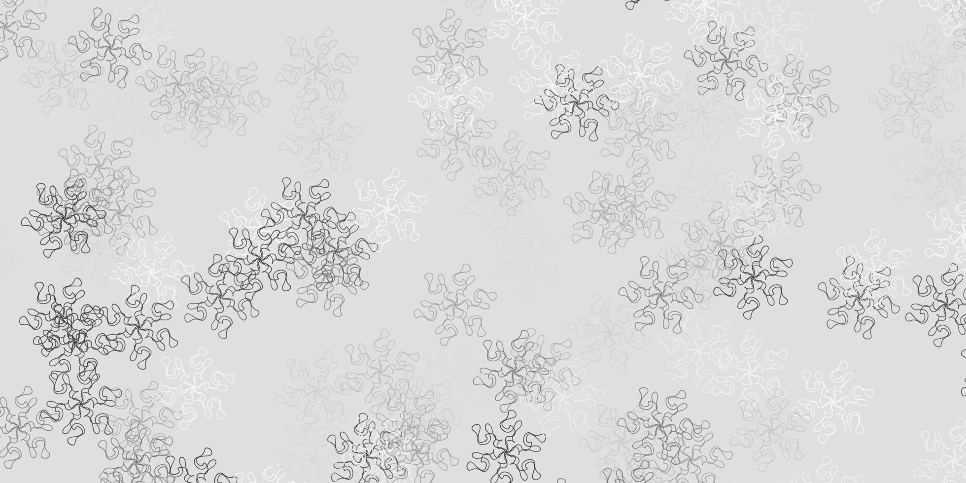 Light gray vector doodle template with flowers.