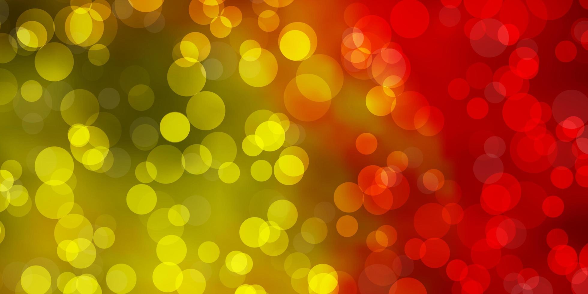 Light Red, Yellow vector template with circles.