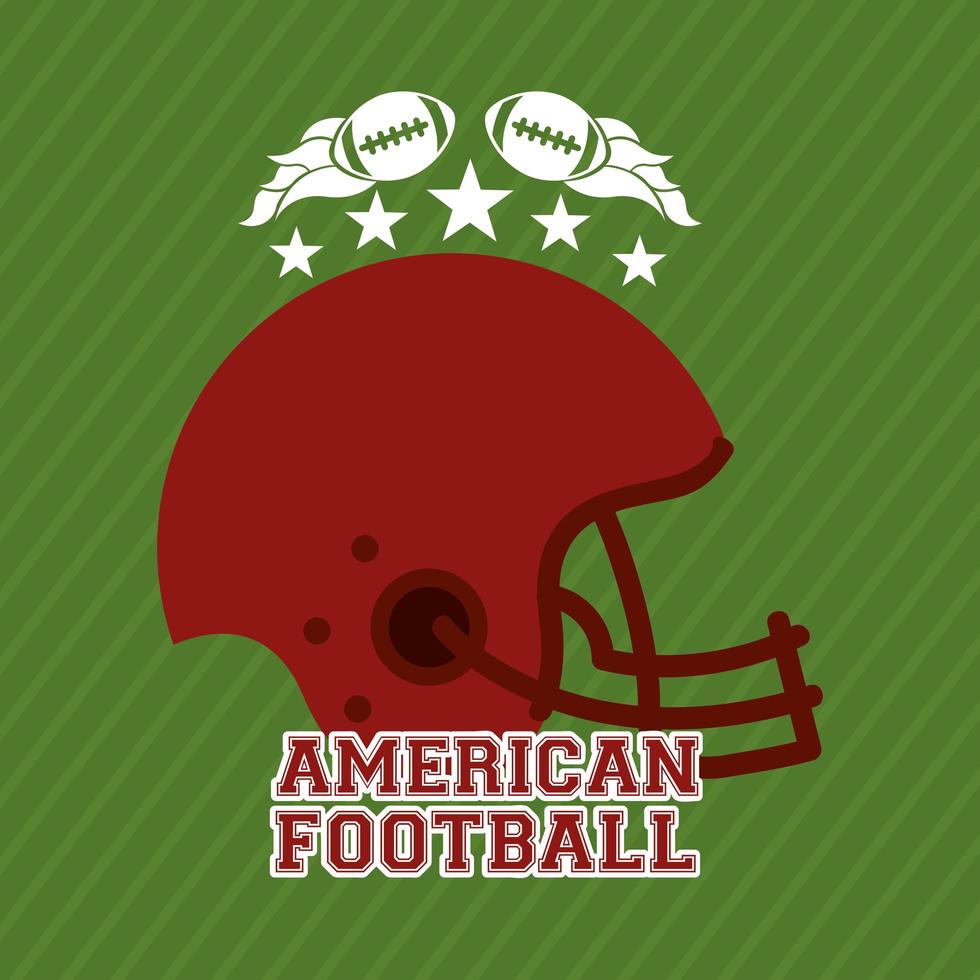 american football sport poster with helmet vector