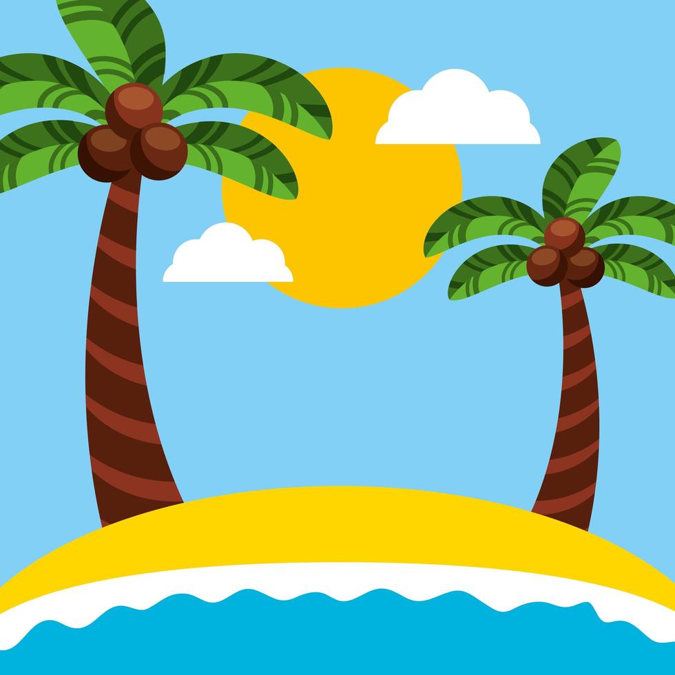 Brazilian Carnival celebration with beach seascape vector