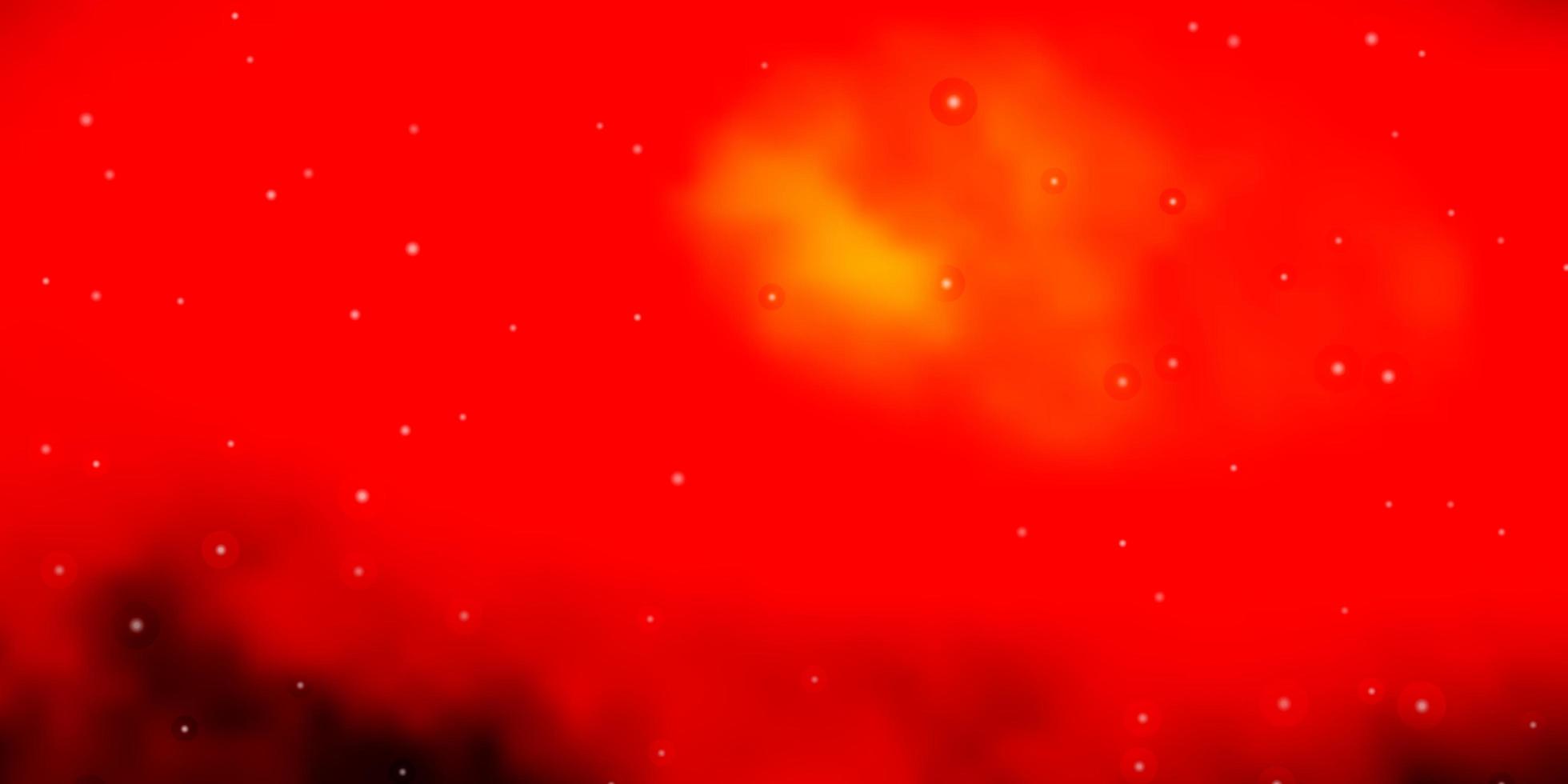 Fondo de vector rojo oscuro, amarillo con estrellas pequeñas y grandes.