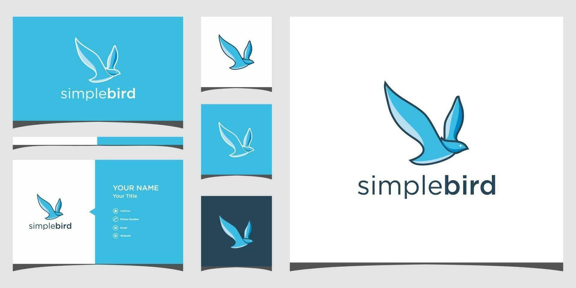 Bird logo templates and business card design Premium Vector