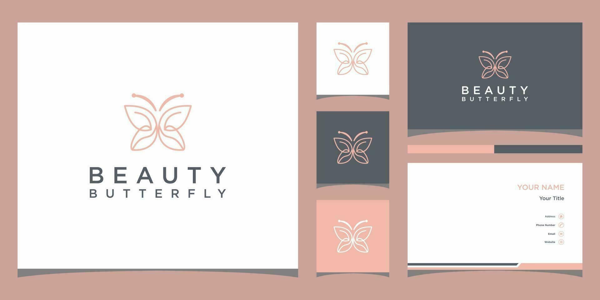 Butterly logo templates and business card design Premium Vector