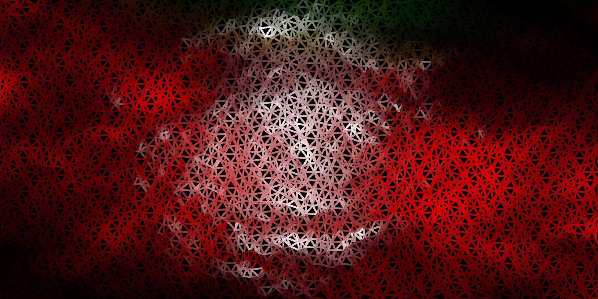 Dark green, red vector triangle mosaic pattern.