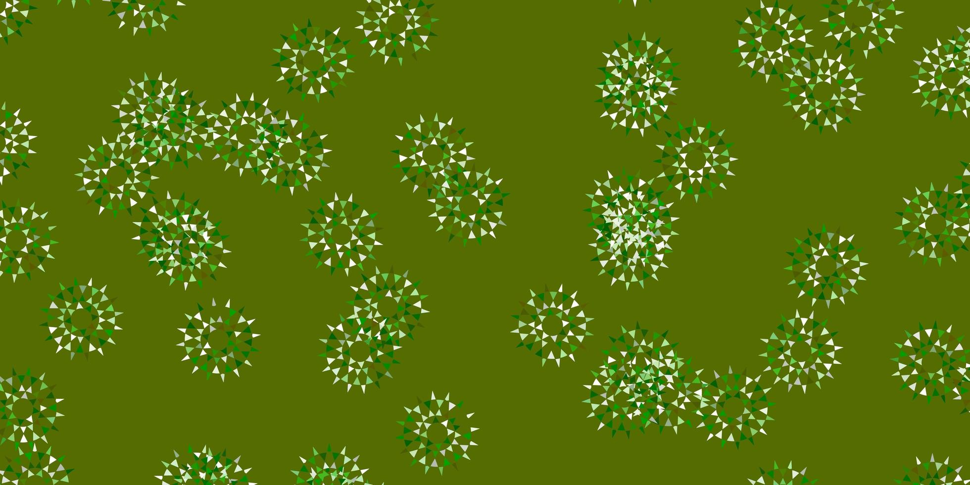 Light green, yellow vector doodle template with flowers