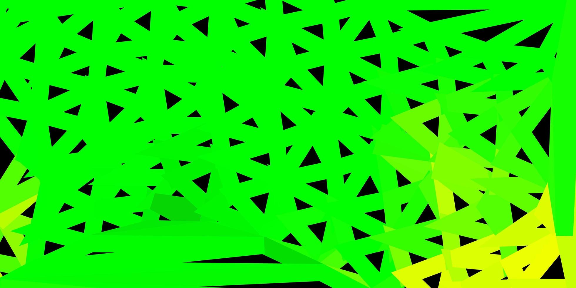 patrón de mosaico de triángulo vector verde claro, amarillo.