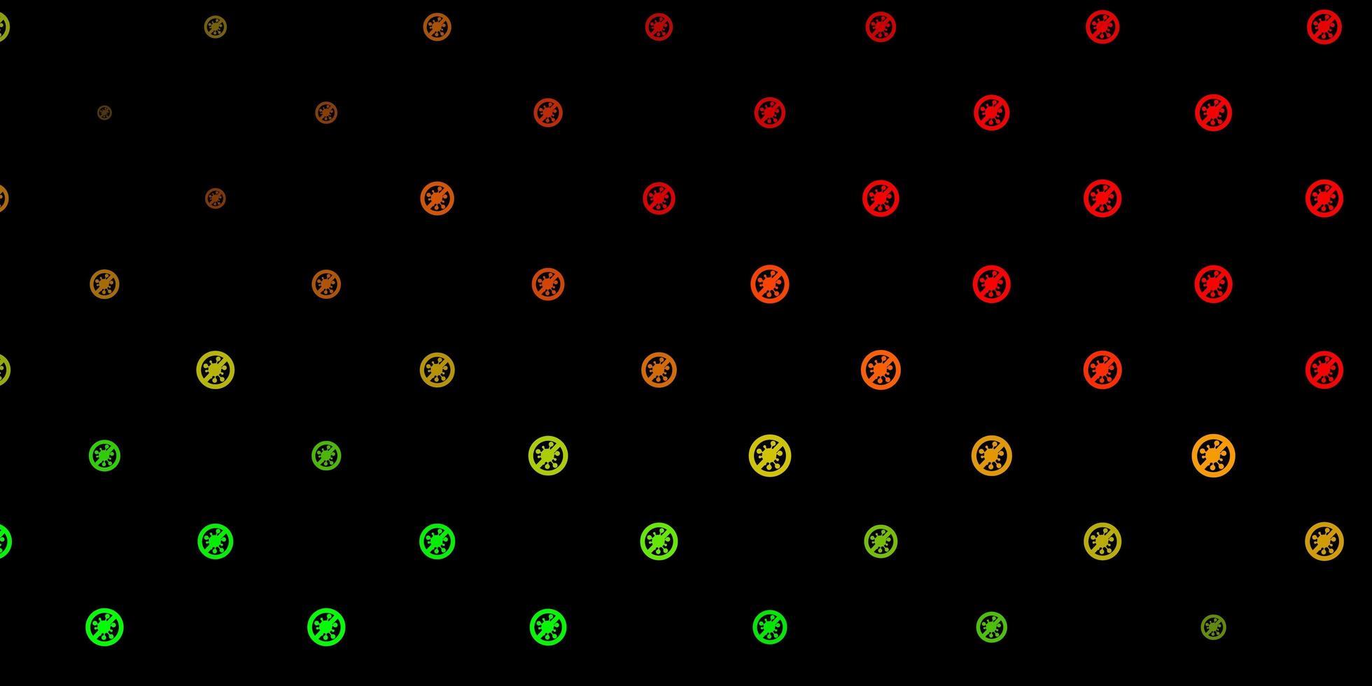 Dark Green, Red vector pattern with coronavirus elements.