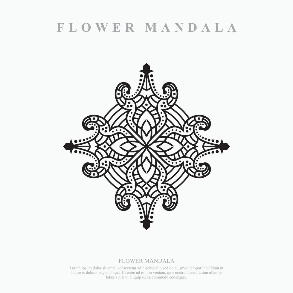 mandala de flores. elementos decorativos vintage. patrón oriental, ilustración vectorial. vector