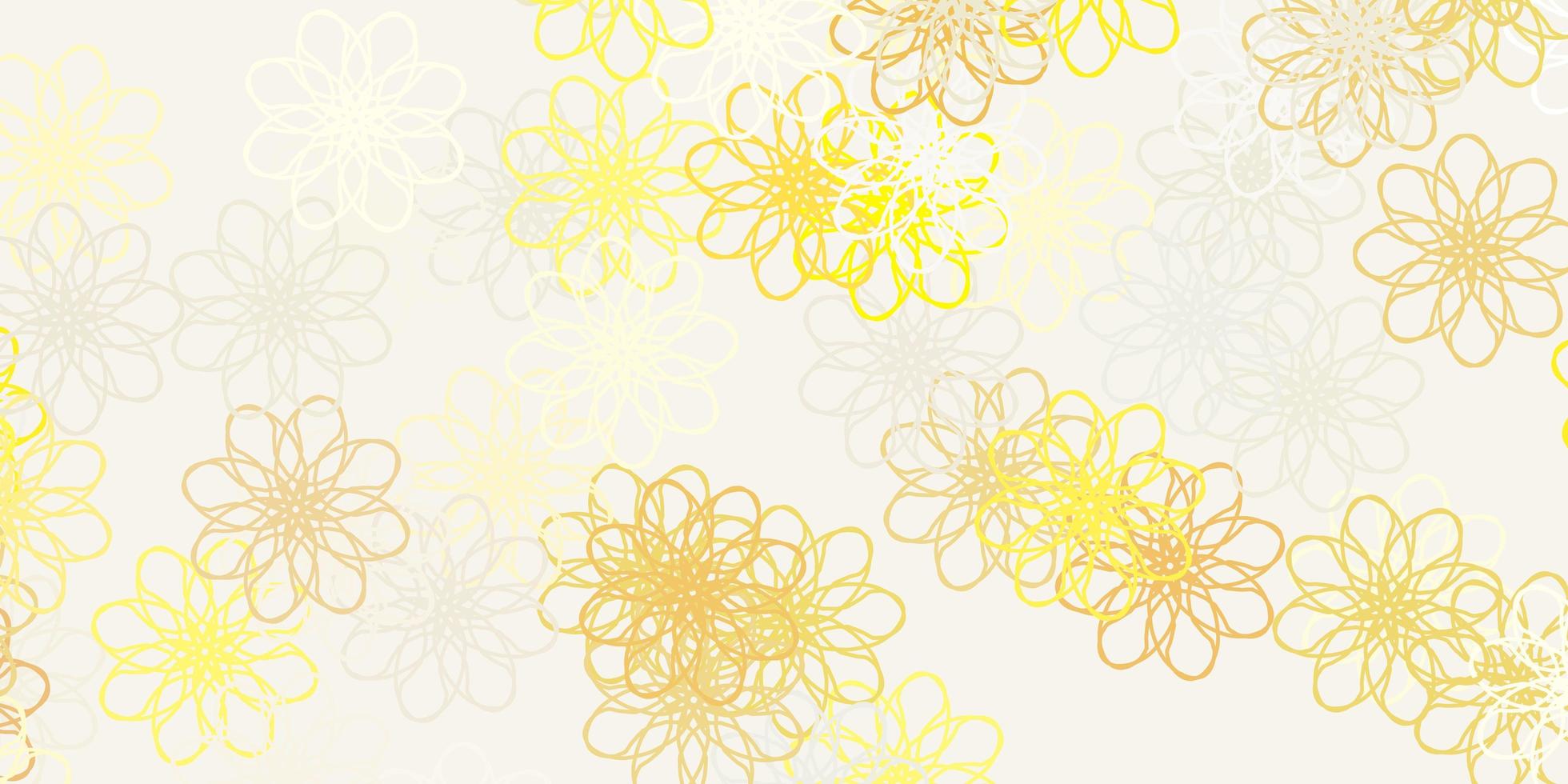 Light Orange vector doodle texture with flowers.