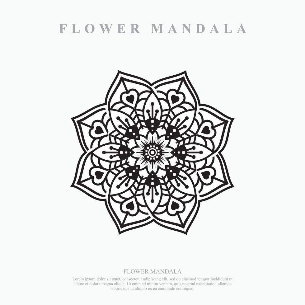 mandala de flores. elementos decorativos vintage. patrón oriental, ilustración vectorial. vector