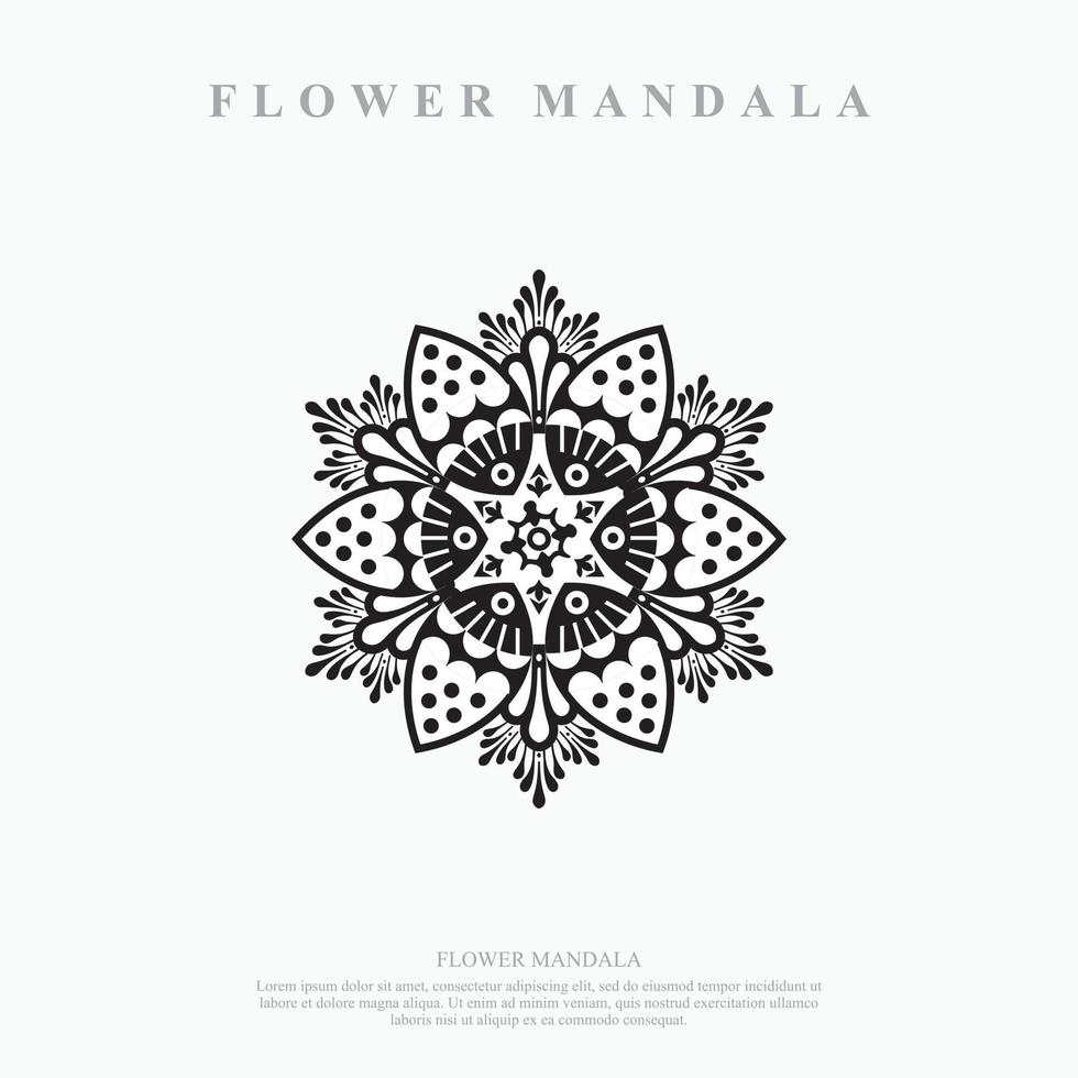 mandala de flores. elementos decorativos vintage. patrón oriental, ilustración vectorial. vector