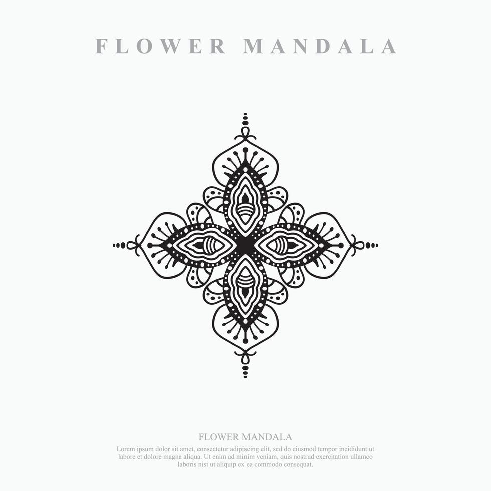 mandala de flores. elementos decorativos vintage. patrón oriental, ilustración vectorial. vector