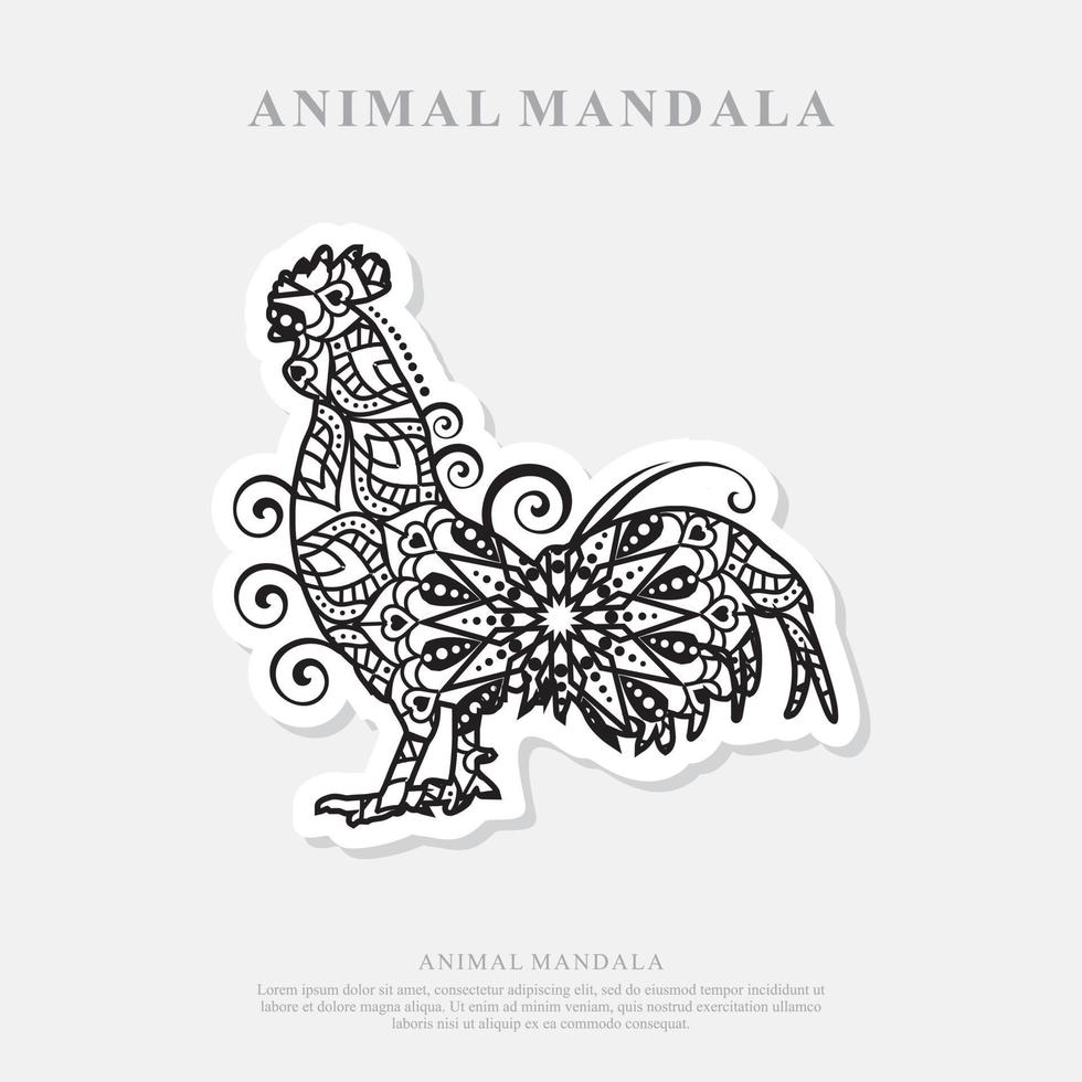 mandala de pollo. elementos decorativos vintage. patrón oriental, ilustración vectorial. vector