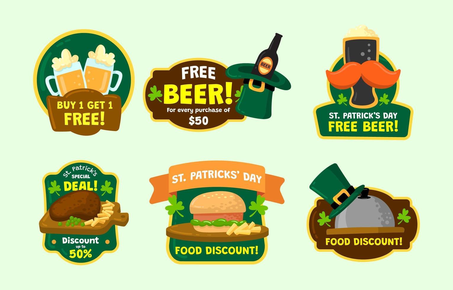 Saint Patrick Day Marketing Labels vector