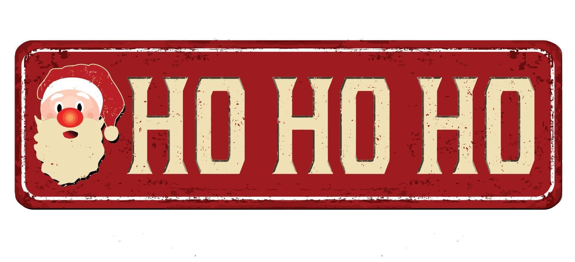 ho ho ho vintage letrero de metal oxidado vector