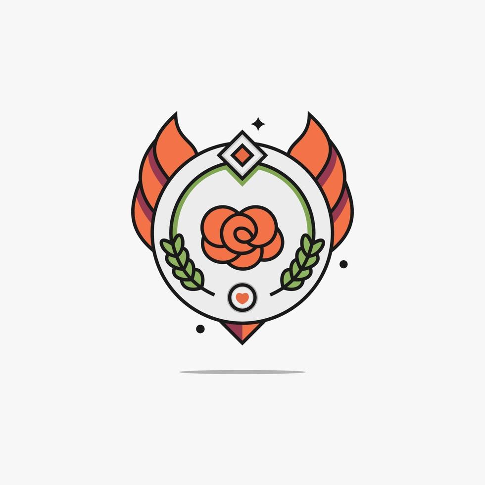 rose game medal vector