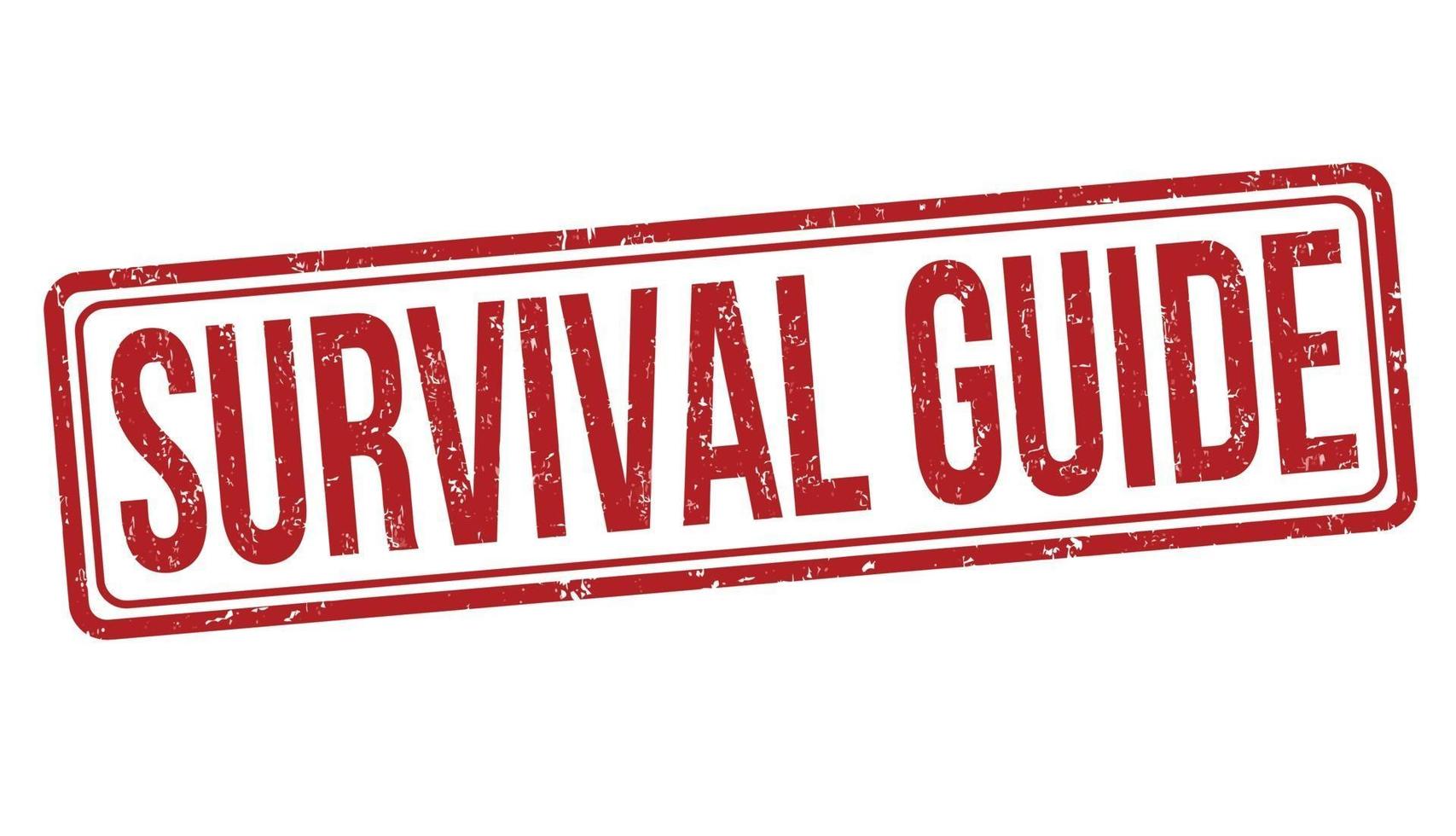 Survival guide grunge rubber stamp vector