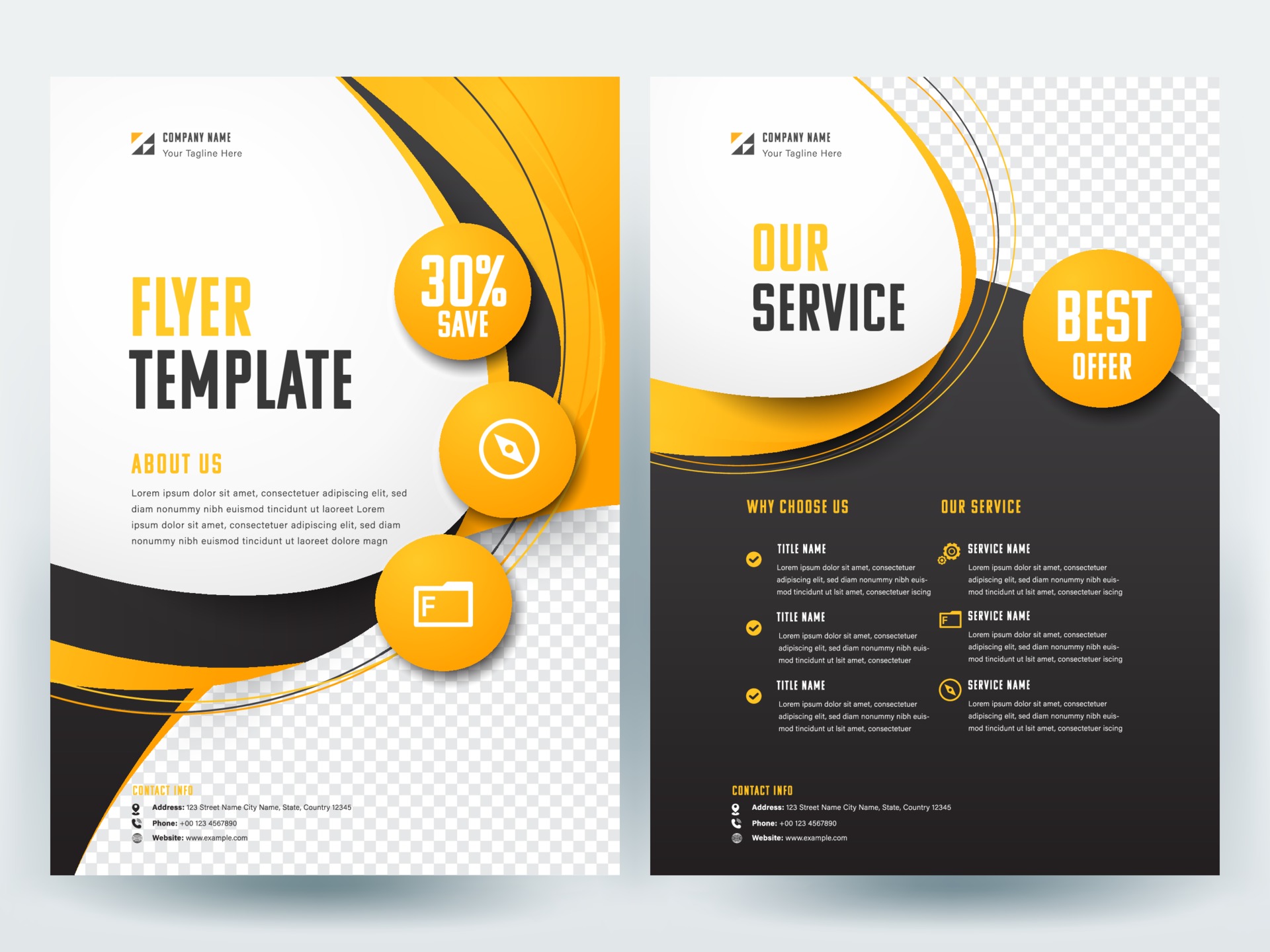 Yellow business flyer layout template 1968597 Vector Art at Vecteezy