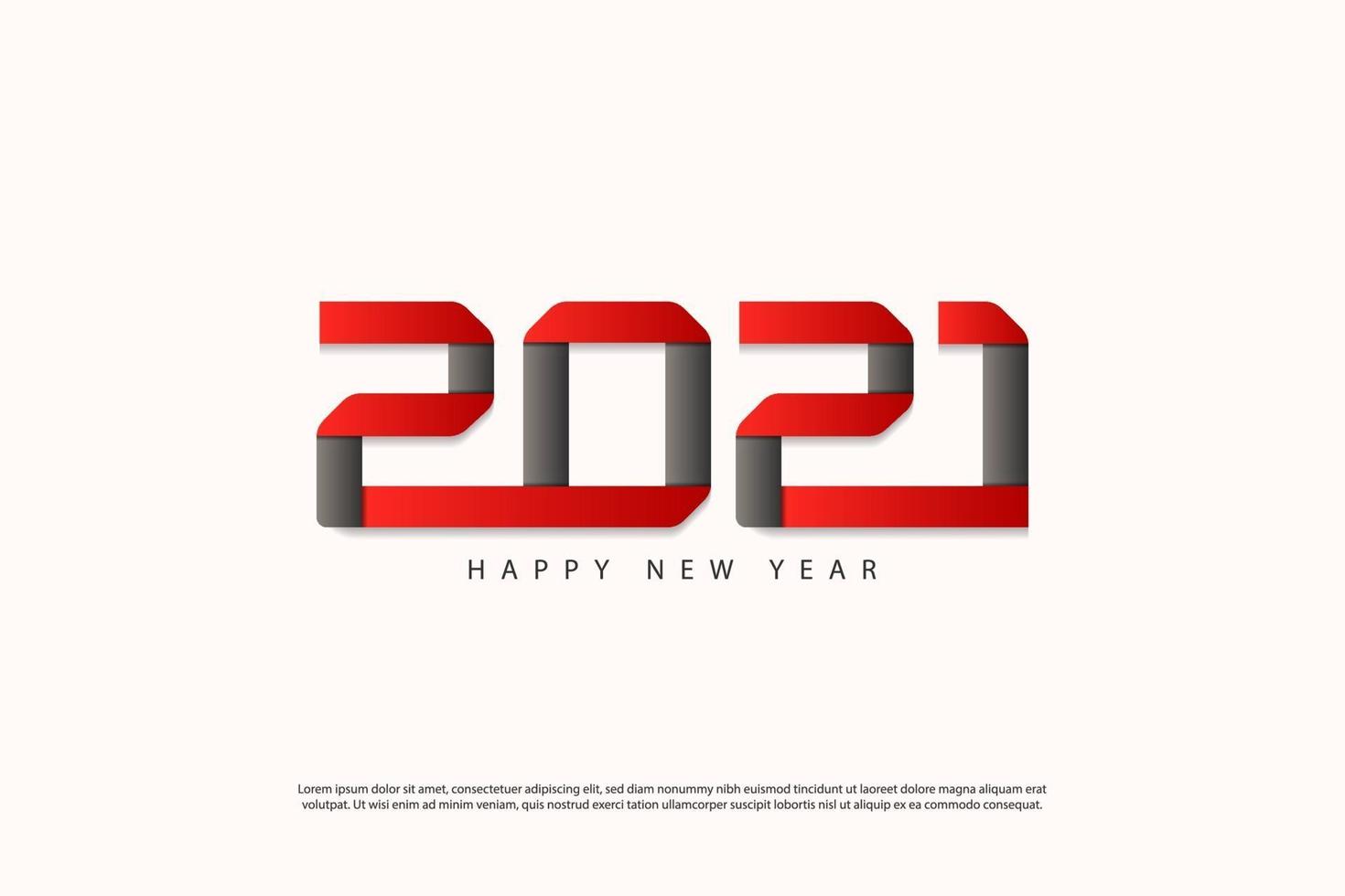 Creative 2021 Happy New Year design template for greeting cards, poster, Banner, Vector illustration. Isolated on White background.