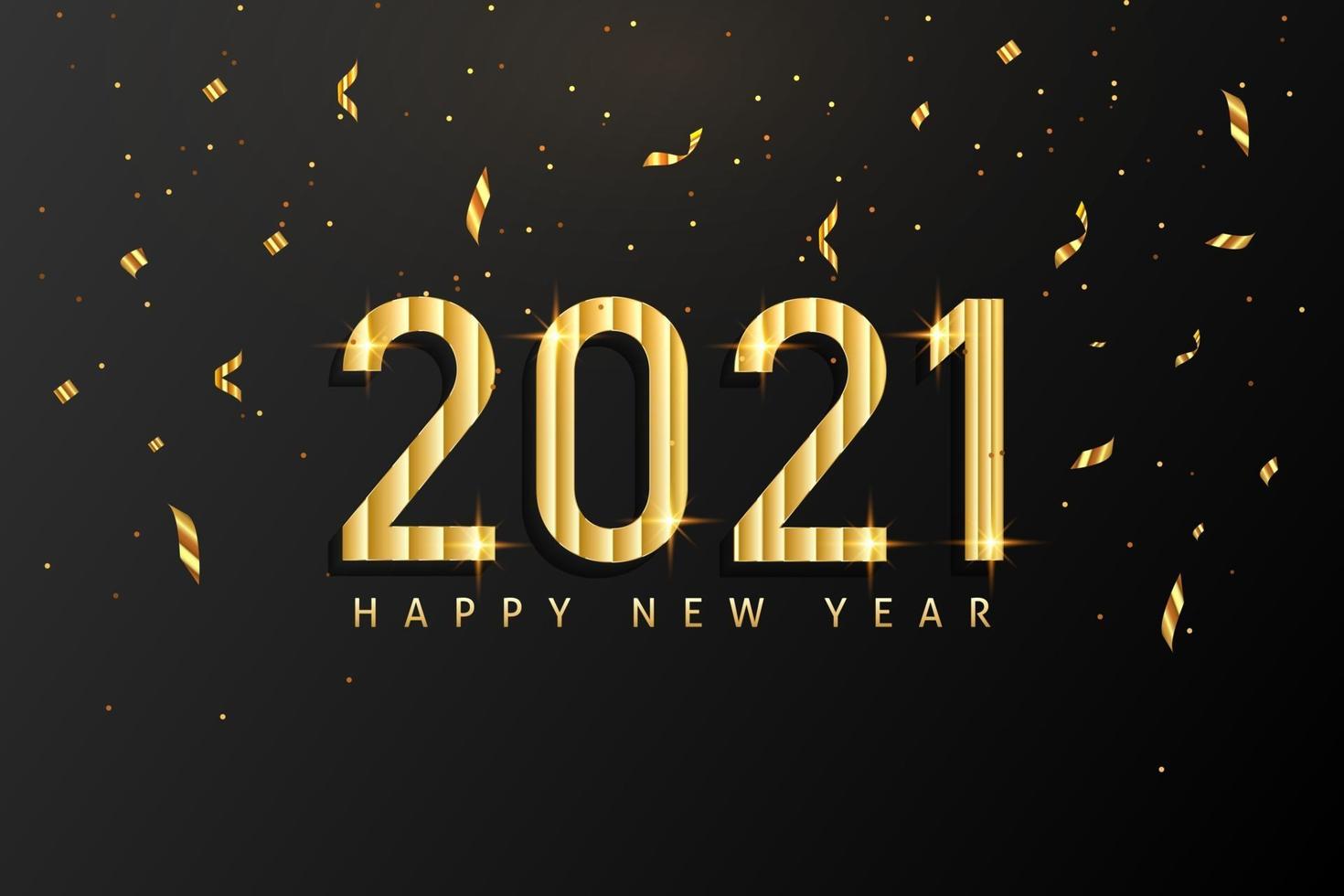 Realistic Happy New Year 2021 background design for greeting cards, poster, Banner, Vector illustration.