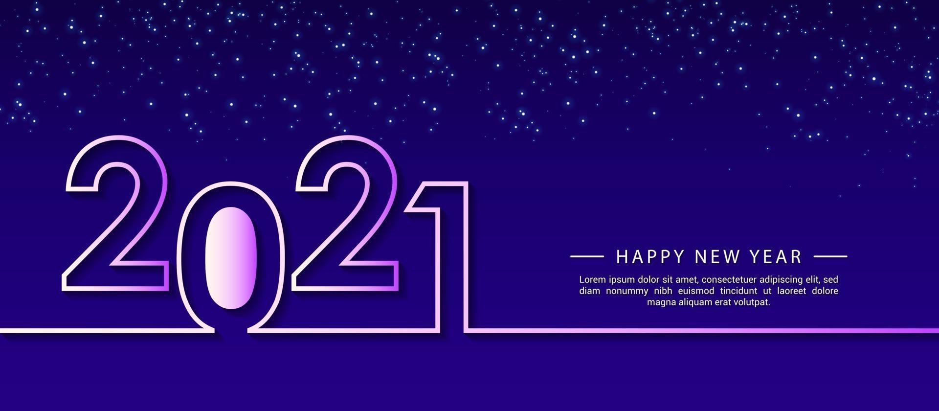 Creative 2021 Happy New Year Design Template for greeting cards, poster, Banner, Vector illustration. Isolated on Blue Background.